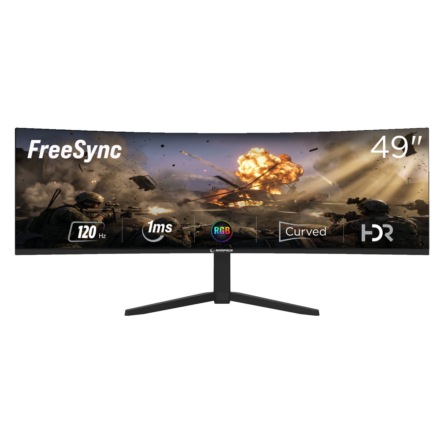 Monitor Gaming Rampage CYCLOPS CY49RQ120 – 49″ Curved, 5120×1440 DQHD, 120Hz, 1ms, HDR