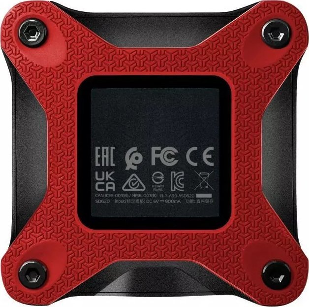 Надворешен ССД АДАТА SD620, 2TB, USB 3.2, црвен