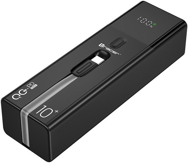 Powerbank Tracer Quant, 10000mAh, 100W PD QC, црн