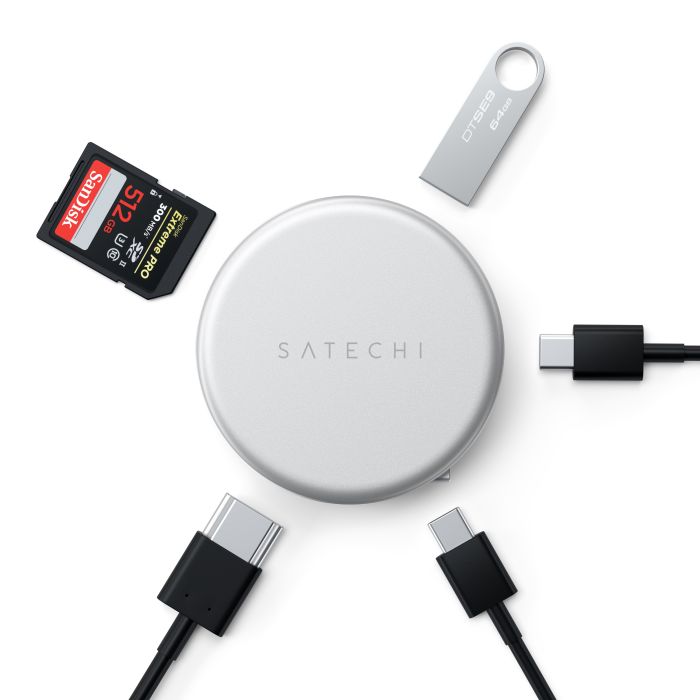 Satechi OntheGo 5-in-1 Multiport Adapter, Silver