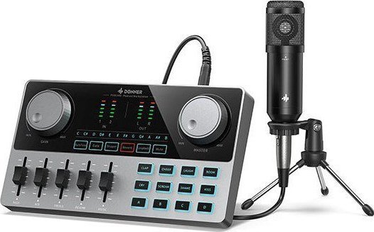 Set podcasti Donner Podcard, mikser audio USB C, Bluetooth, i zi