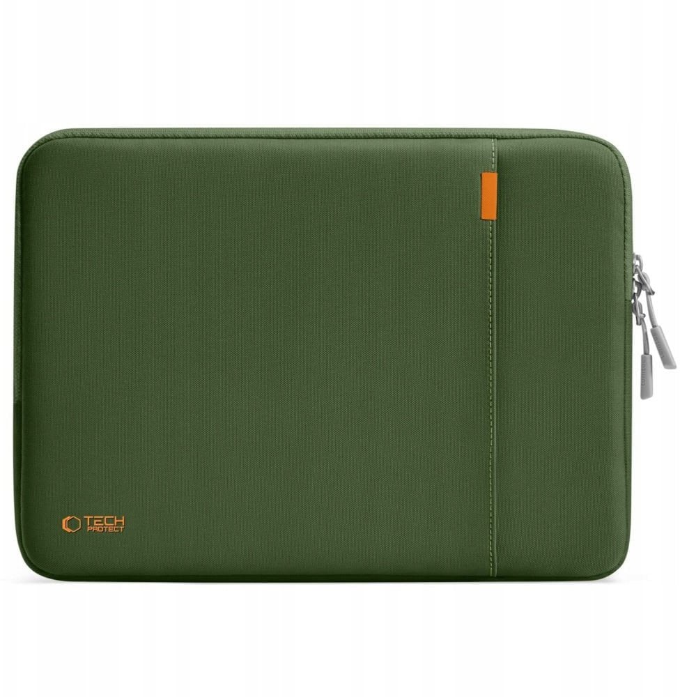 Торба за лаптоп Tech-Protect Defender 13-14\", полиестер, џеб за додатоци, зелена