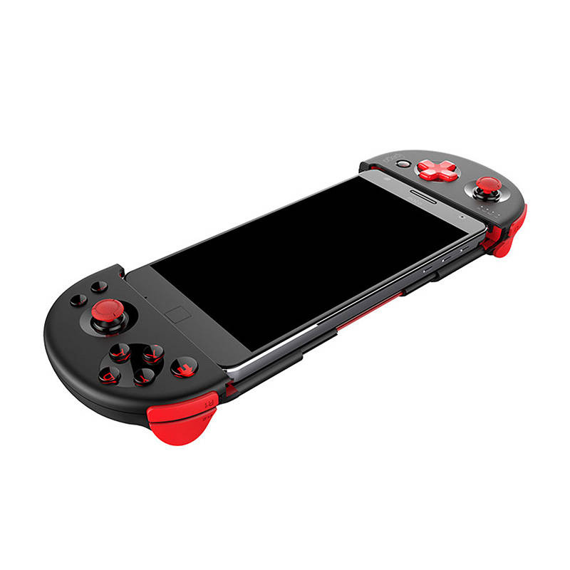 Gamepad Bluetooth Red Knight, për Android iOS Windows, me mbajtës telefoni, i zi e kuqe