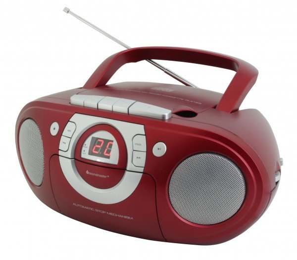 Boombox Soundmaster, CD, radio FM stereo, i kuq