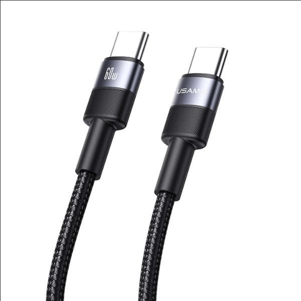 Kабел USB-C во USB-C Usams SJ724, 1.2m, 60W, црн