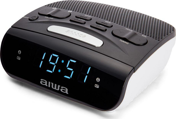 Radio alarm Aiwa CR-15, me radio FM, bateri rezervë, e zezë