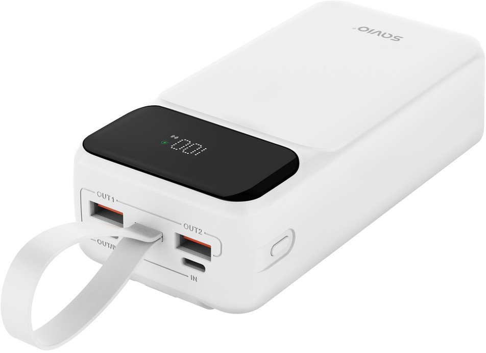 Powerbank Savio BA-11, 30000mAh, 111Wh, i bardhë