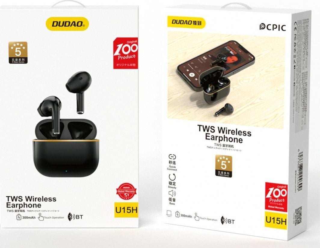 Dëgjuese Dudao U15H, të zeza, pa kabllo