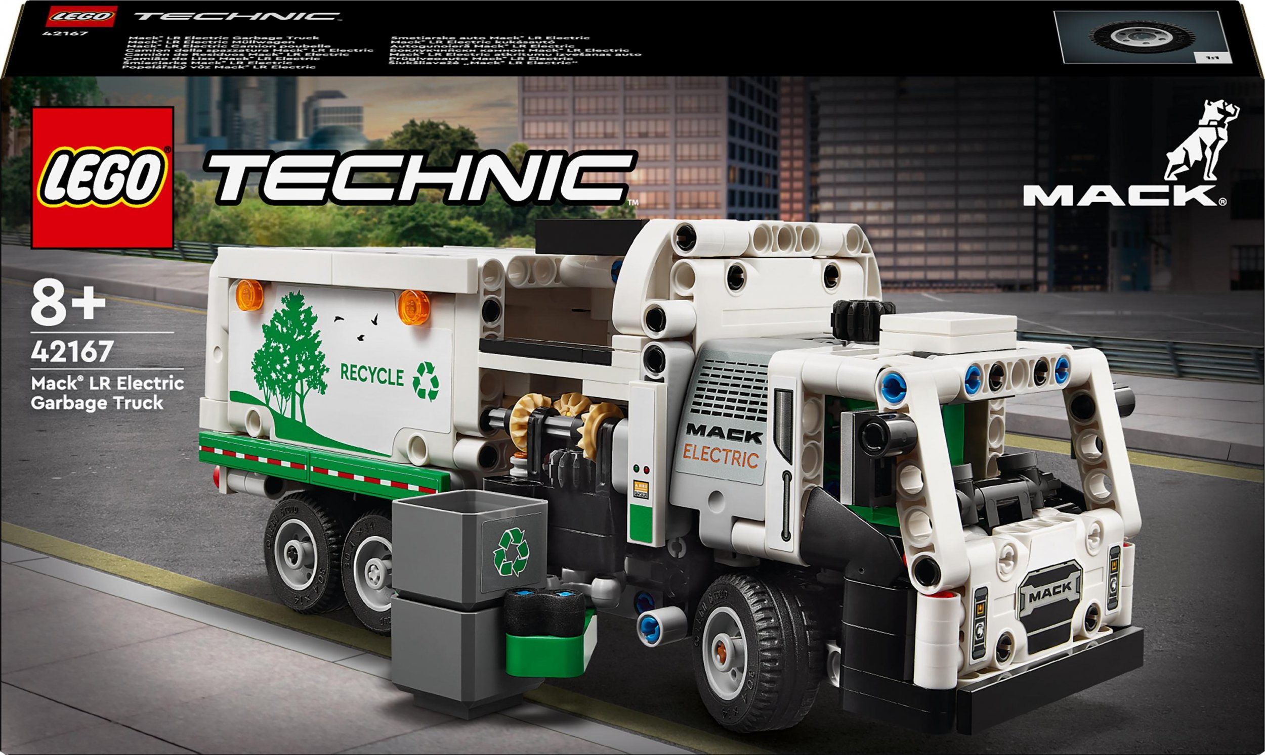 Lodër LEGO Technic Mack LR Electric Garbage Truck 42167, 503 pjesë, për fëmijë 8+