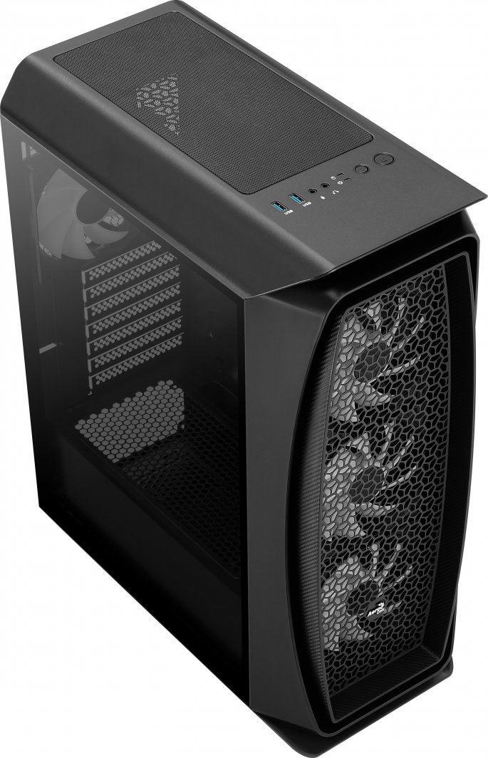 Kasë Aerocool Aero One Frost, e zezë, Midi Tower