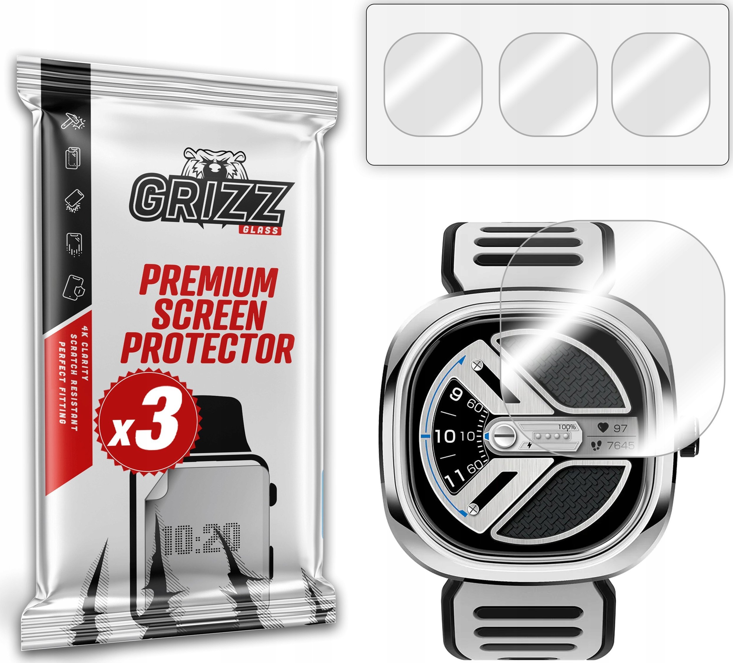 Folje mbrojtëse Hydrogel për orë Doogee D11, set 3 copë, transparente