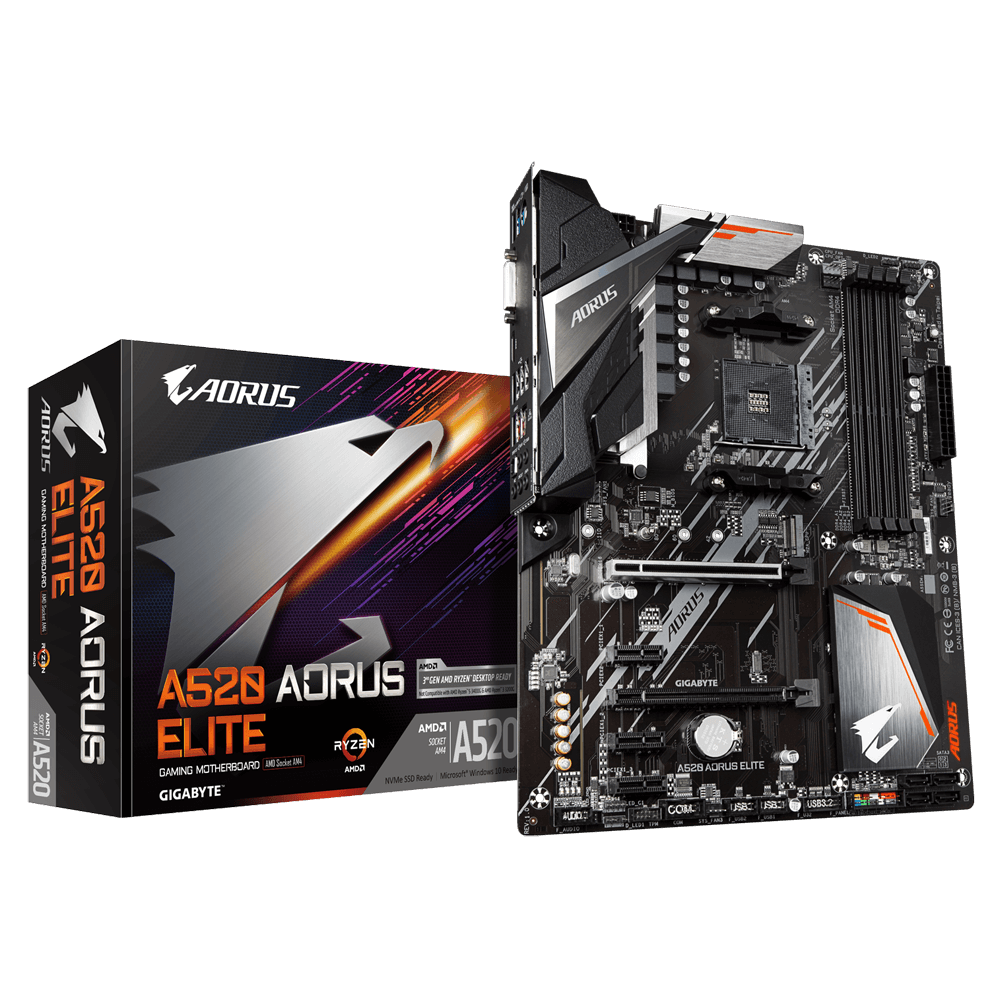 Pllakë amë Gigabyte A520 AORUS ELITE, DDR4, M.2 NVMe, ATX