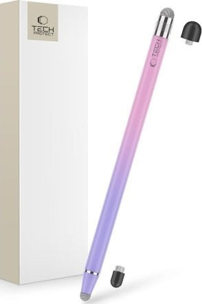 Stylus universal Tech-Protect USP100, për telefon dhe tablet, me maja rezervë, vjollcë rozë