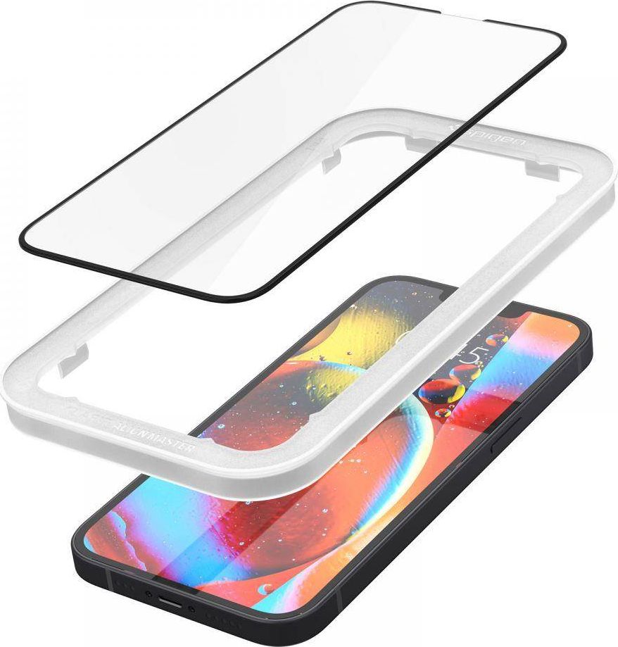 Xham mbrojtës Spigen AlignMaster për iPhone 13 13 Pro, 9H, 2 copë, i zi
