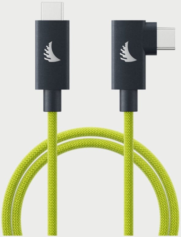 Kabllo USB C Angelbird Solid Flex 4.0, kënd i djathtë, 32cm, lime
