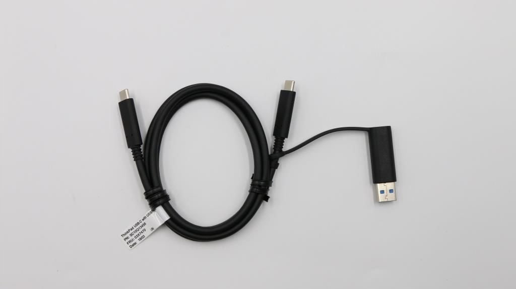 Kabllo Lenovo USB C me dongle, për laptop, e zezë