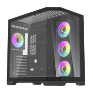 Kuti kompjuteri DarkFlash FT418 Pro, ATX MIDI Tower, 7 ventilatorë ARGB, e zezë