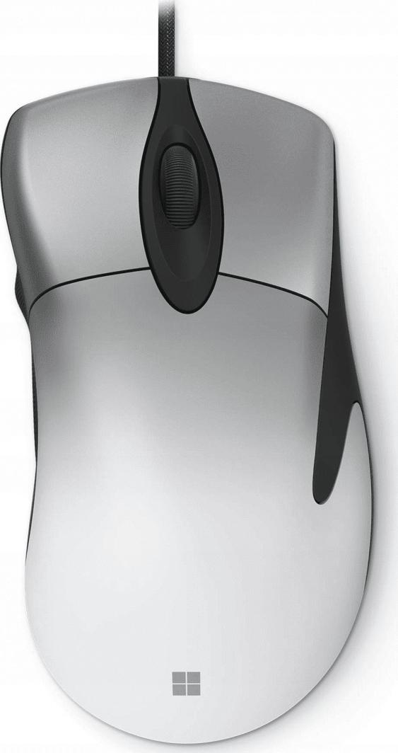 Maus Microsoft Pro, me kabllo, USB, i bardhë dhe i zi