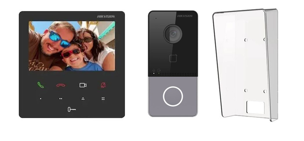 Kit videoportë IP Hikvision DS-KIS606-P, kamerë 2MP, ekran 4.3", Wi-Fi 2.4GHz