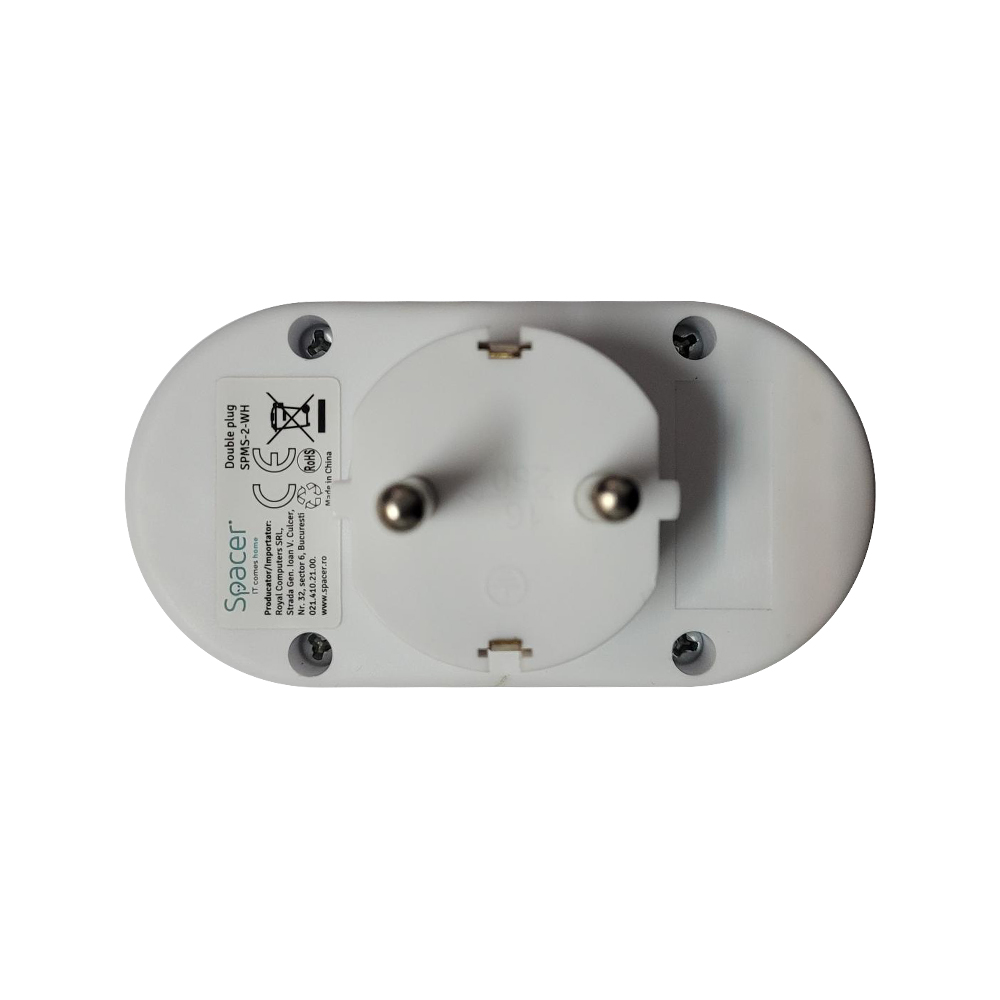 Zgjatues elektrik SPMS, 2 dalje Schuko, 16A 3500W, i bardhë