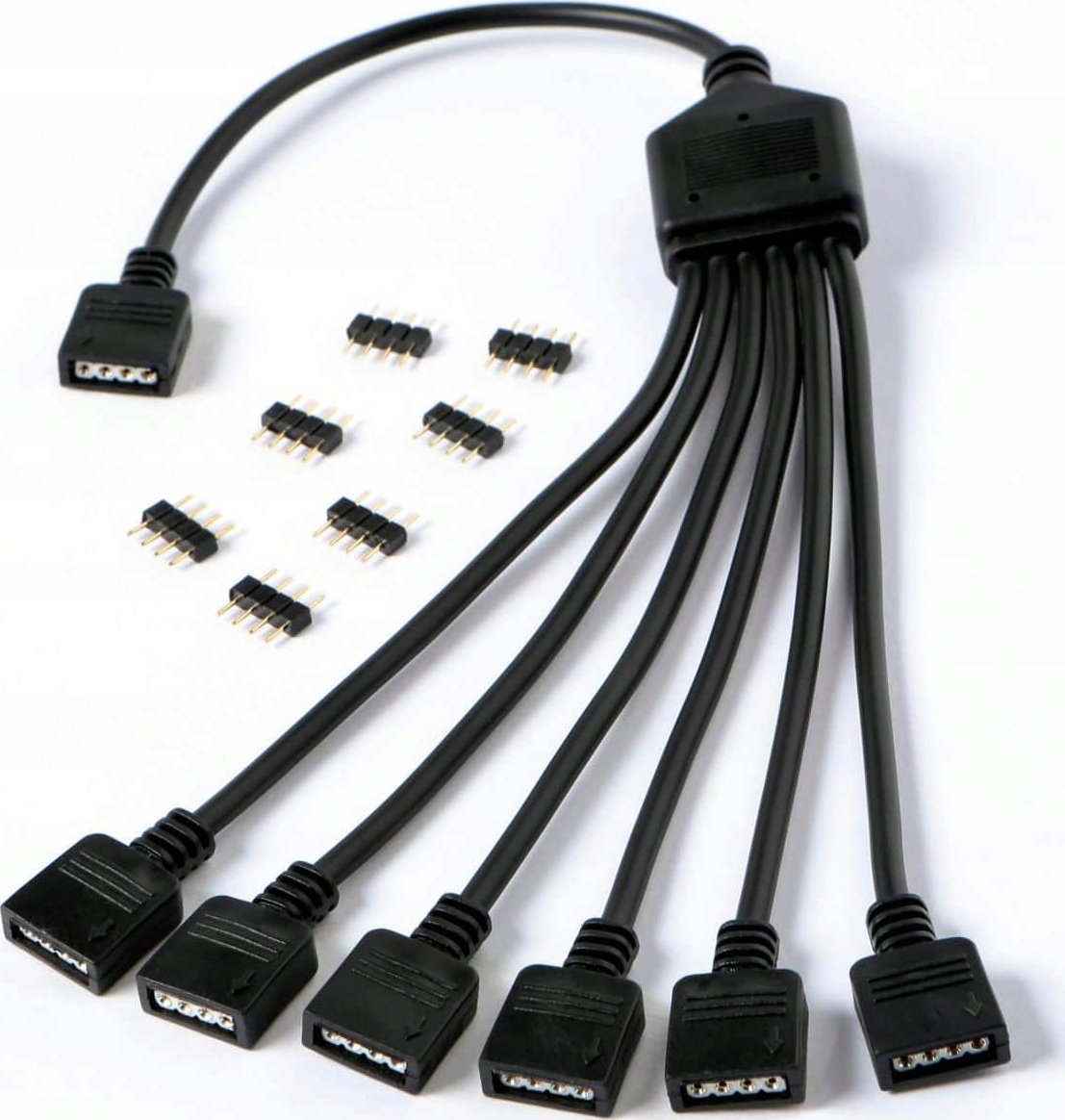 Kabllo ndarëse RGB Gelid Solutions 1 në 6, 5V 3 pin ARGB, e zezë