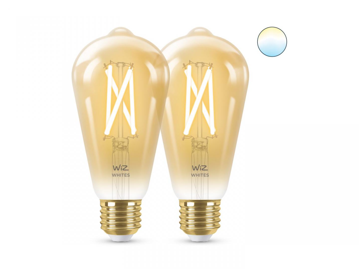 Llambë inteligjente WiZ ST64 Edison, 7W, E27, set 2 copë