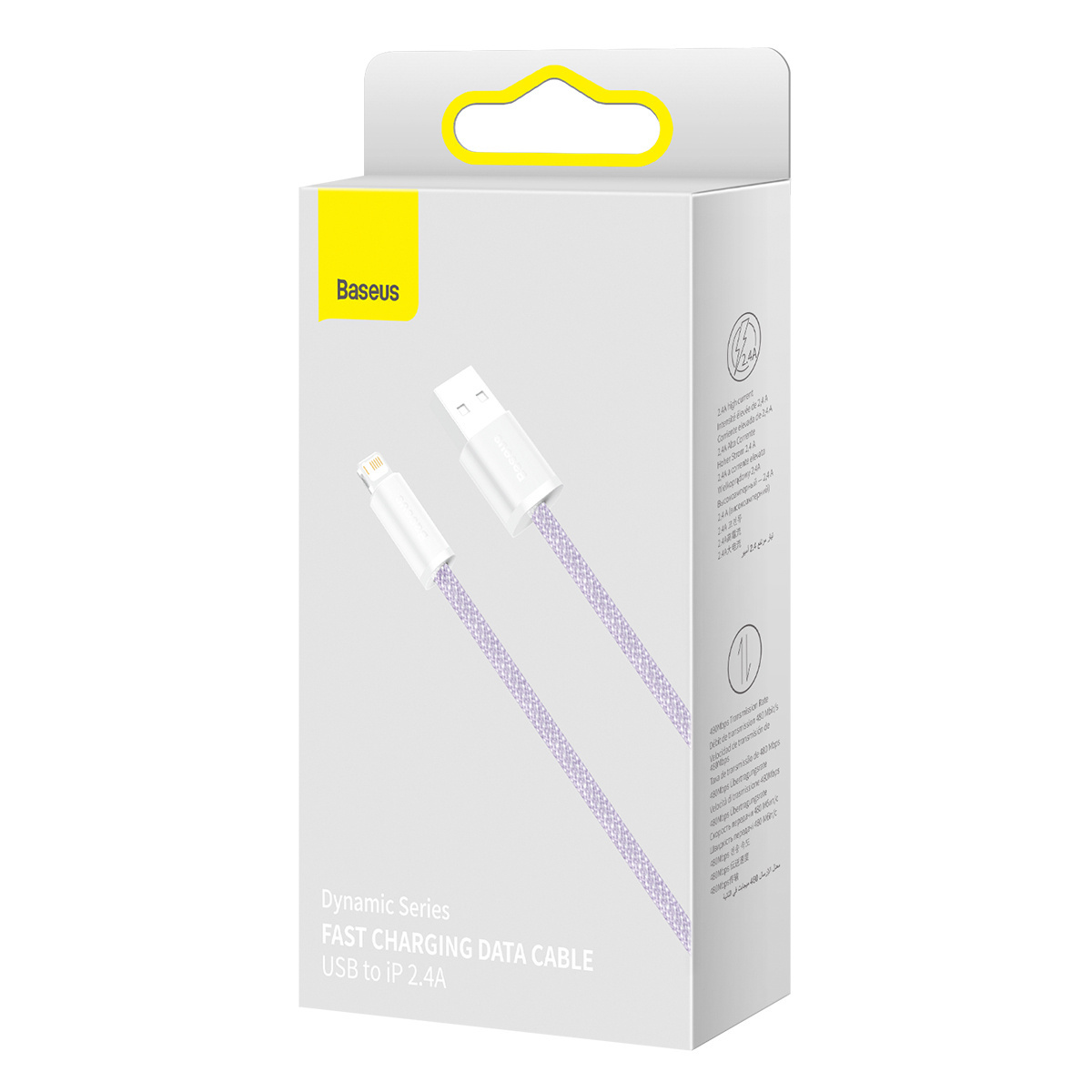 Kabllo USB Baseus BSU3001PRP, USB A në Lightning, 2 m, vjollcë