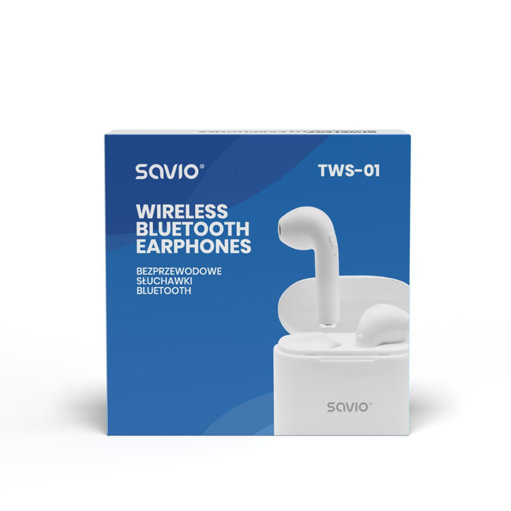Dëgjuese Savio TWS-01, Wireless, të bardha