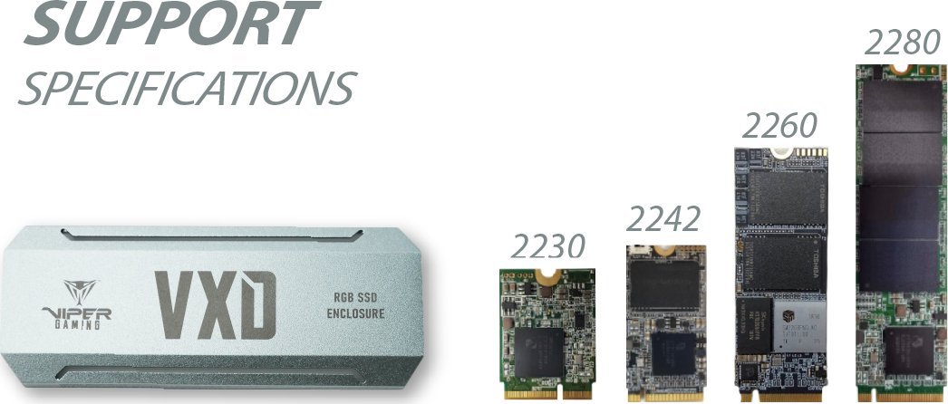 Kuti eksterne për SSD M.2 Patriot VXD PV860UPRGM, USB 3.2 Gen2, RGB, alumini