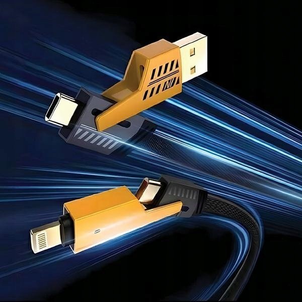 Kabllo karikimi Awei CL-226 4in1, USB C Lightning USB A, 65W, 120cm, e zezë