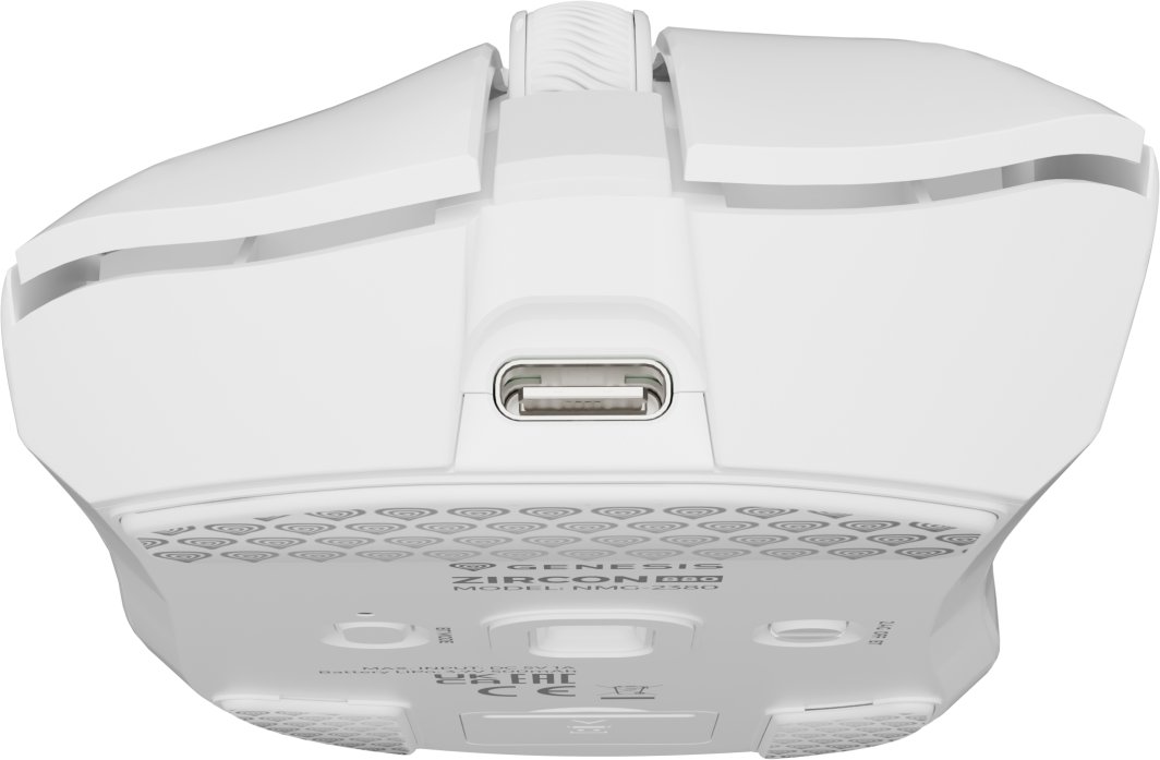 Mouse gaming Genesis Zircon 880 NMG-2380, wireless 2.4 GHz Bluetooth, optik, i bardhë