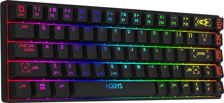 Tastierë gaming AQIRYS Mira, mekanike wireless Bluetooth, 65%, e zezë
