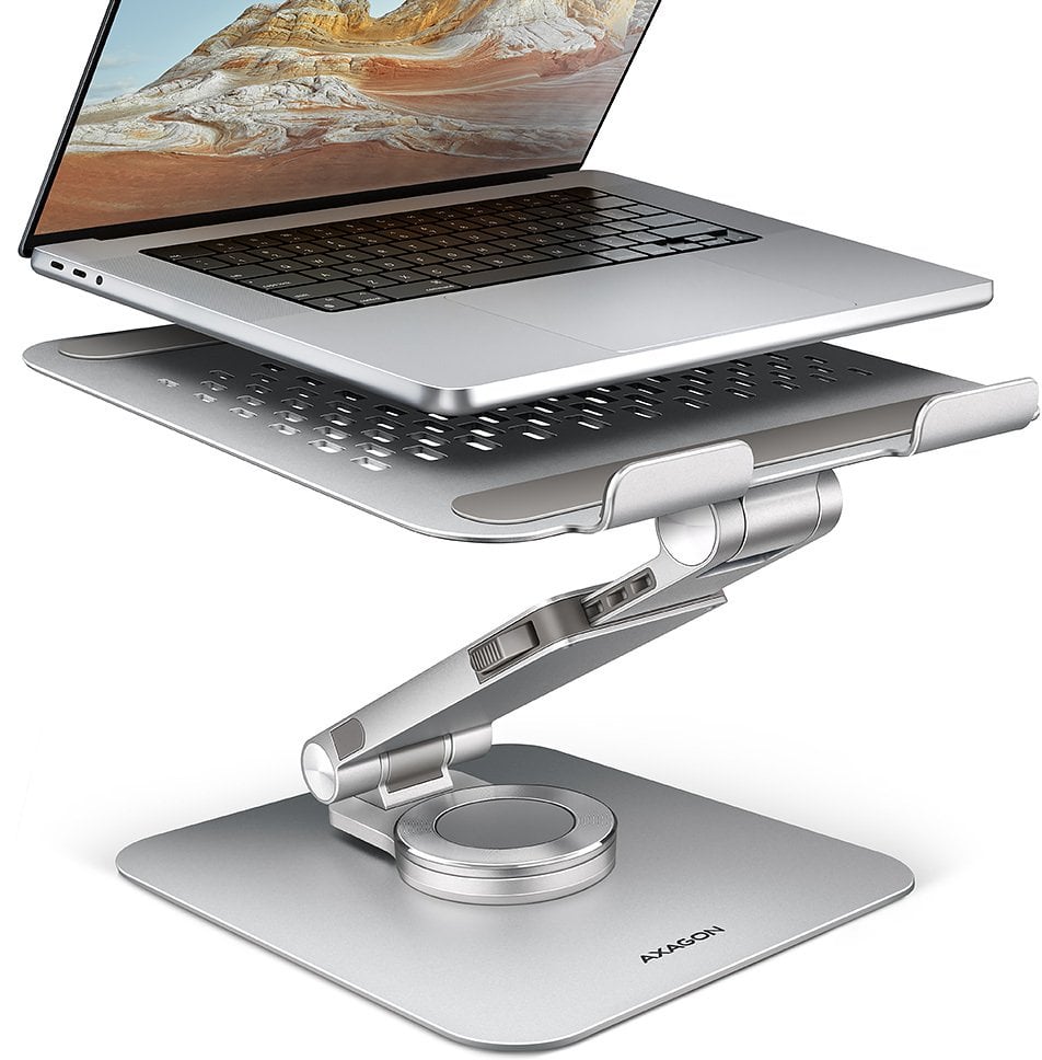 Mbajtëse laptopi Axagon NB ACC Stand, 10-17", alumini rrotulluese, e kuqe