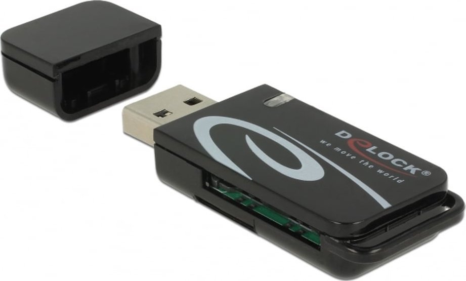 Lexues karte DeLOCK Mini, USB 2.0, SD dhe MicroSD, i zi