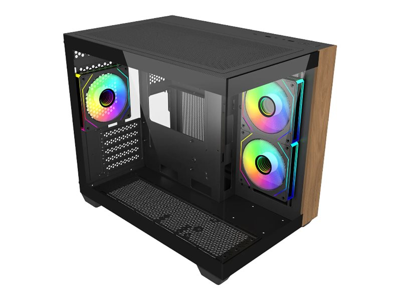 Cooler Master Elite 481 Wood (E481-KHNN-S00) - Mid Tower, Black / Wood Edition