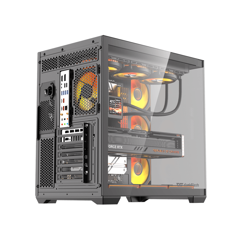 [OUTLET] Kasë Darkflash Case C280, Mid-Tower, e zezë