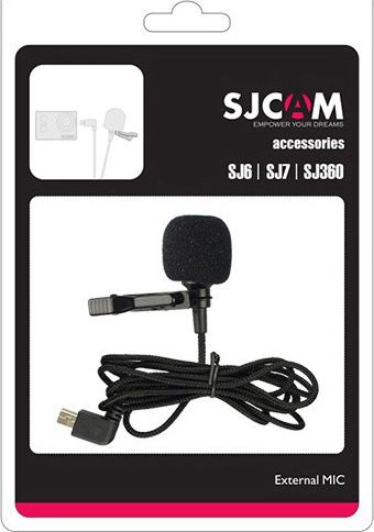 Mikrofon SJCAM SJ6 SJ7 SJ360, omnidireksional, me kapëse, i zi