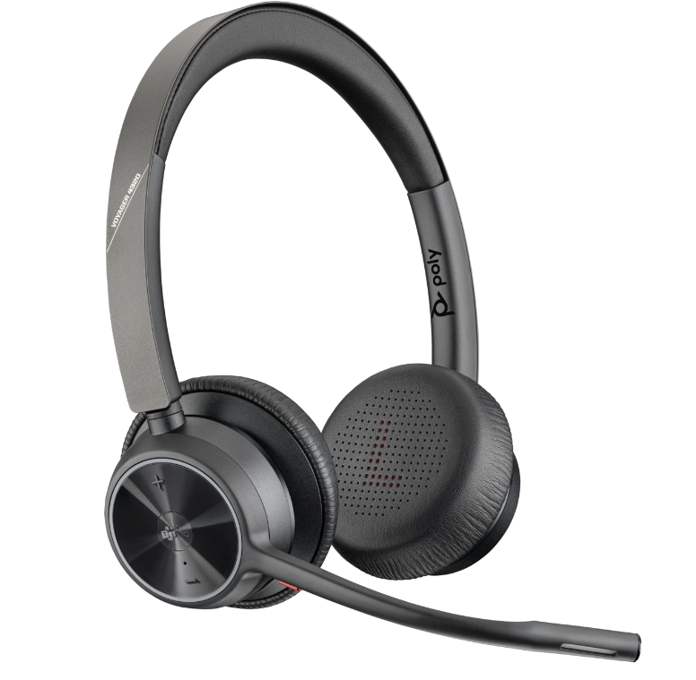 Kufje wireless Poly Voyager 4320, Bluetooth 5.1, me mikrofon, të zeza