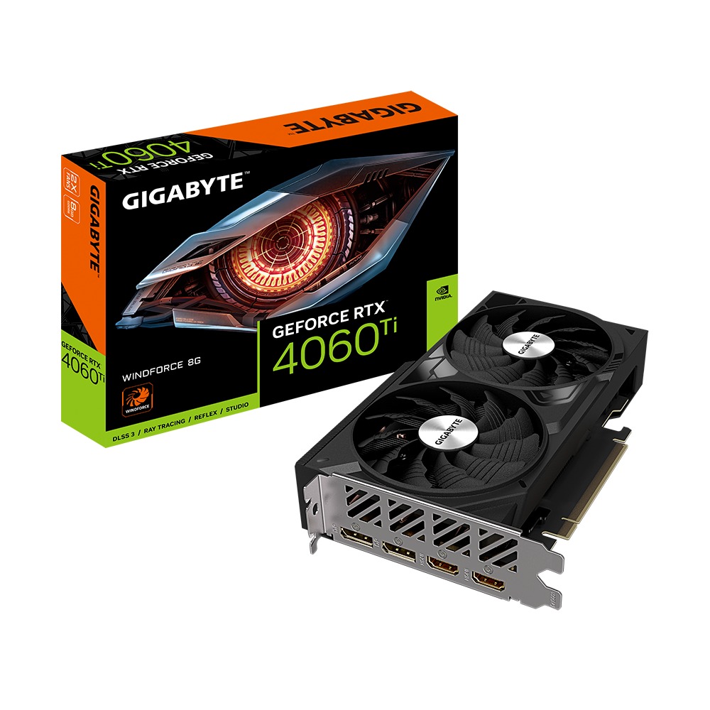 Kartelë grafike Gigabyte GeForce RTX 4060 Ti WINDFORCE, 8GB, e zezë