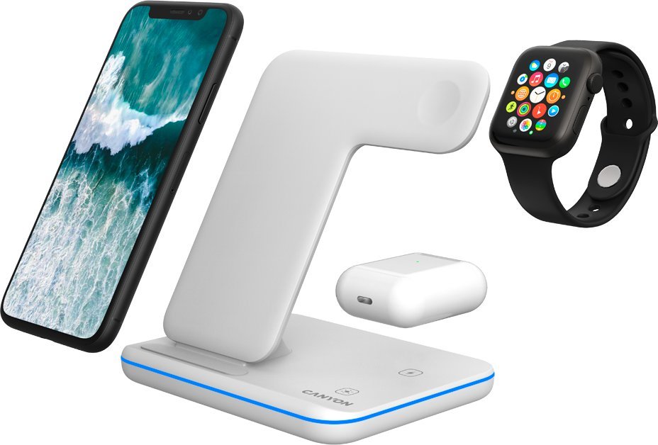 Karikues wireless Canyon WS-303, 15W, USB Type-C, i bardhë