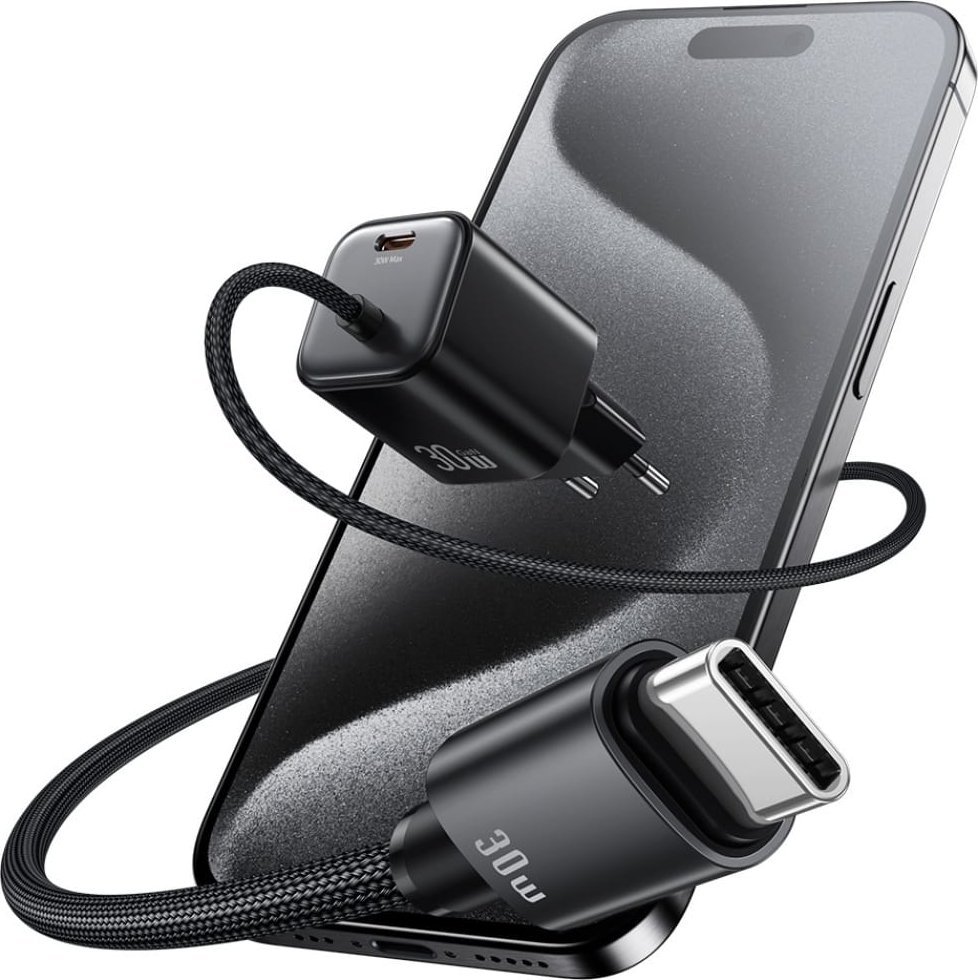 Karikues muri Usams JC Series CC264, 30W GaN, 2xUSB-C, i zi