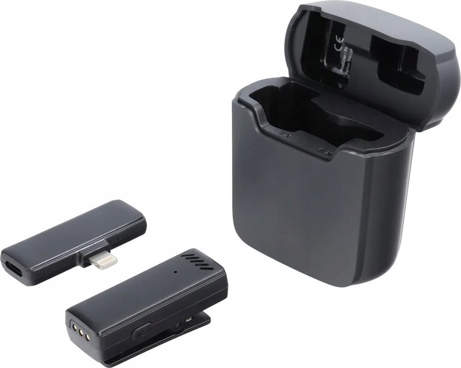 Mikrofon wireless lavalier S11, lidhje Lightning, kuti karikimi, i zi