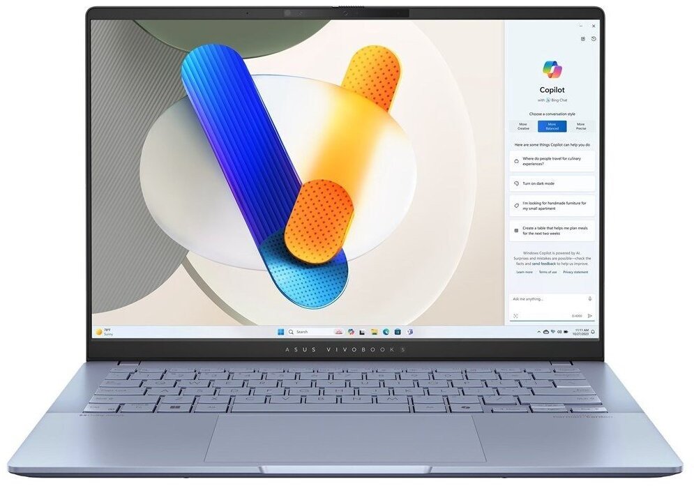 Laptop ASUS Vivobook S14 OLED S5406SA, 14", Ultra 7, 16GB RAM, 512GB SSD, blu