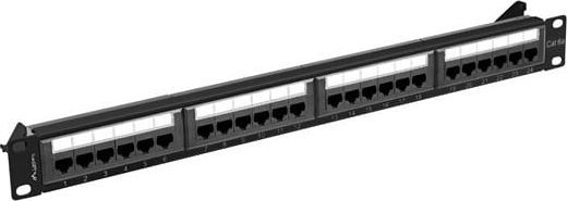 Patch panel Lanberg PPUA-1024-B, 24 porta RJ-45 Cat.6A, 1U 19", i zi