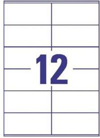 Etiketa vetëngjitëse Avery Zweckform 3424, 105x48mm, 1200 copë, të bardha