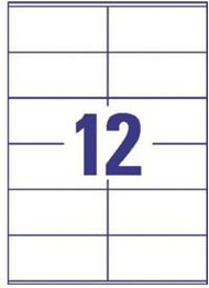 Etiketa vetëngjitëse Avery Zweckform 3424, 105x48mm, 1200 copë, të bardha