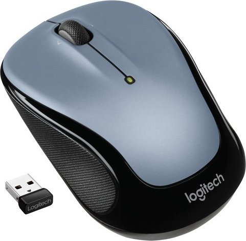 Maus Logitech, wireless, USB, i zi dhe i argjendtë