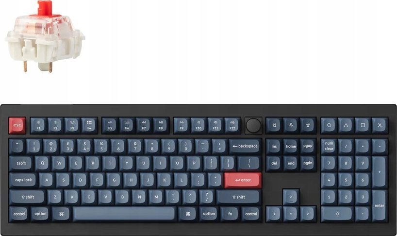 Tastierë mekanike wireless Keychron V6 Max V6M D1, QMK VIA, me knob, e zezë
