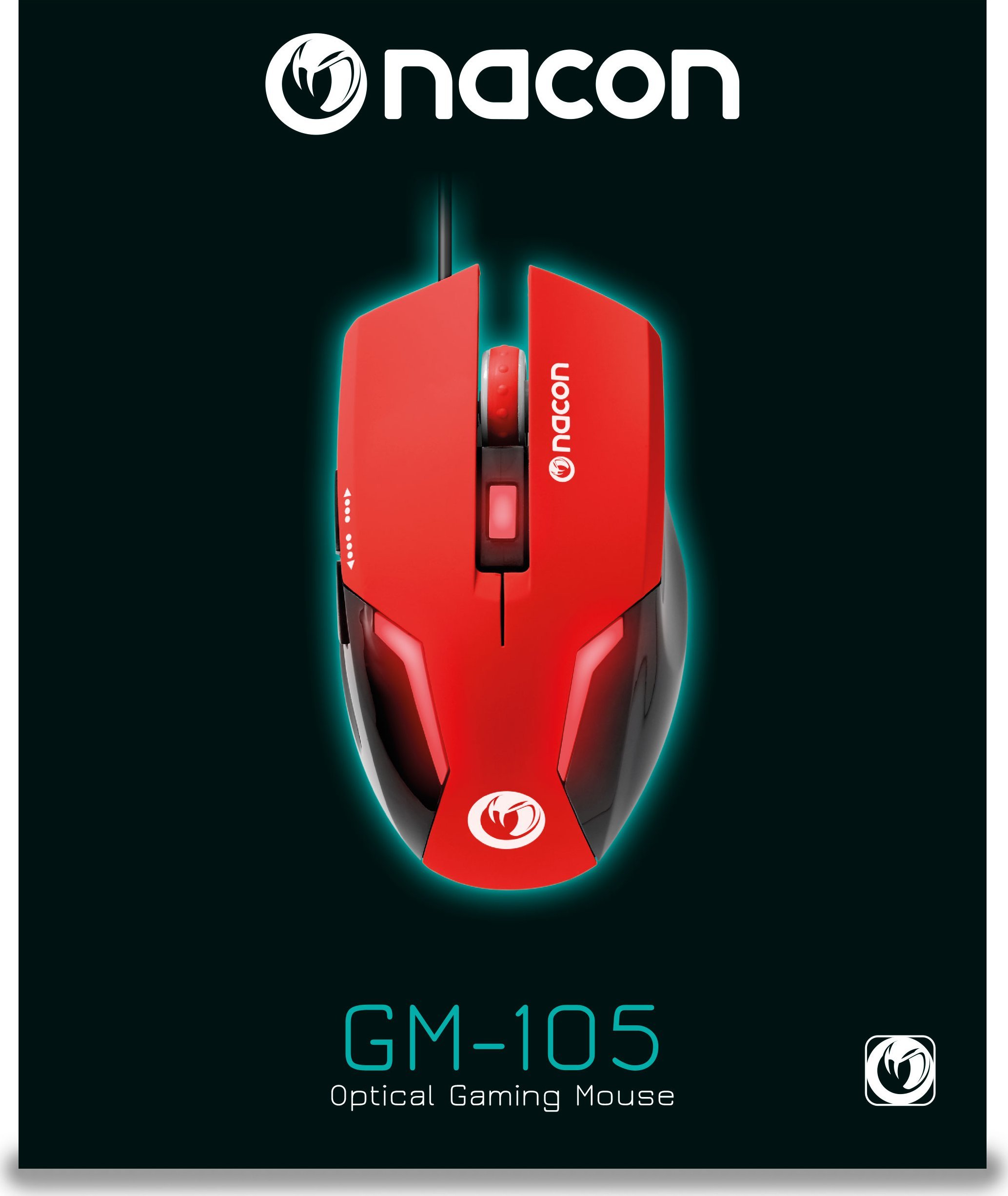 Mouse lojrash Nacon GM-105, 2400 DPI, me kabllo USB, i kuq