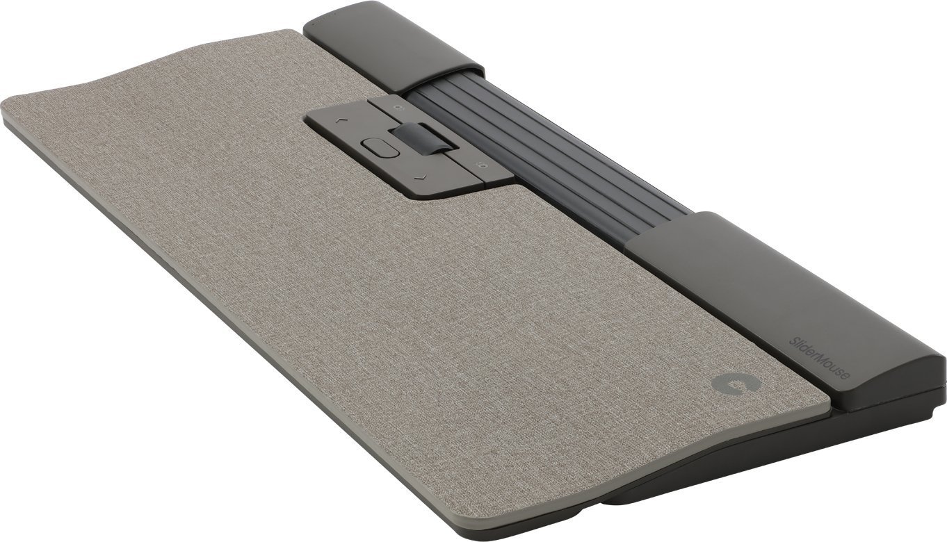 Maus ergonomik Contour Design SliderMouse Pro Wireless, pa tela, me mbështetëse kyçi standarde, gri e hapur
